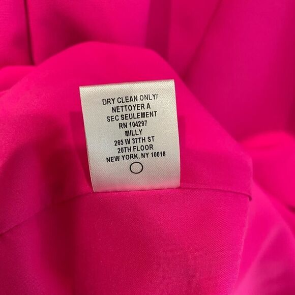 NWT Milly Cressida One-Shoulder Dress in Raspberry Fuchsia Pink - Size: 6 - Picture 11 of 13